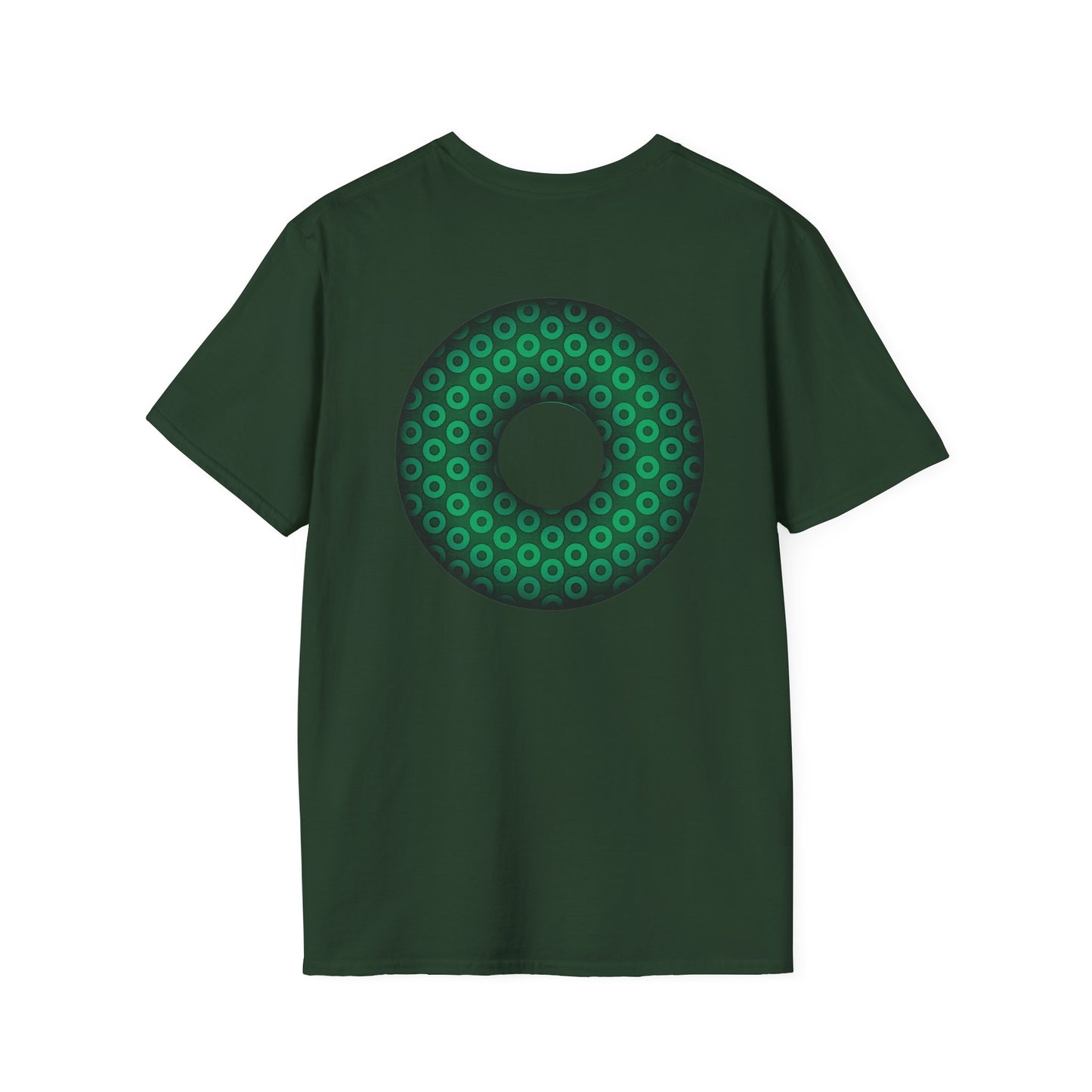Plain Donuts/Unisex Soft-Style - "Plain Paradoxical Grided Donuts" - green/dark green donuts