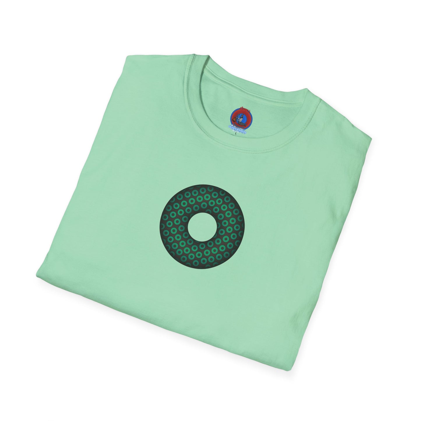 Plain Donuts/Unisex Soft-Style - "Plain Paradoxical Grided Donuts" - green/dark gray donuts