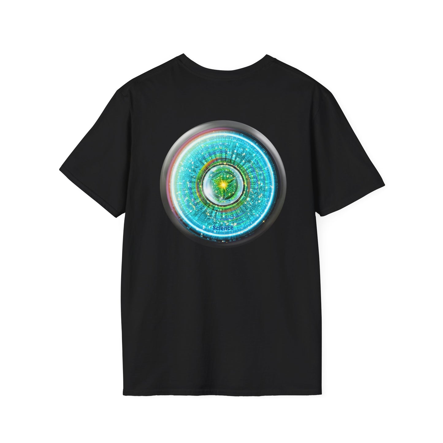 Classic Donut Tee - Unisex Soft-Style - "Donut of Life Tee" - vivid turquoise tube donut - variant 3