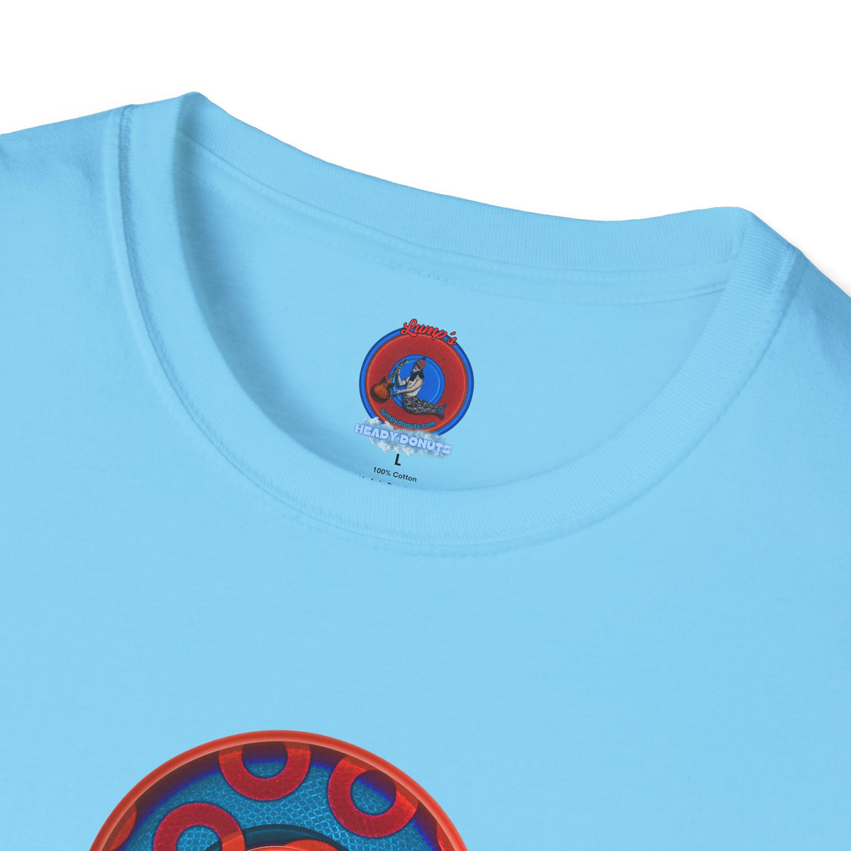 Classic Donut Tee - Unisex Soft-Style - "We All Scream It's ICE Cream" - blue/red rustic paradox donut