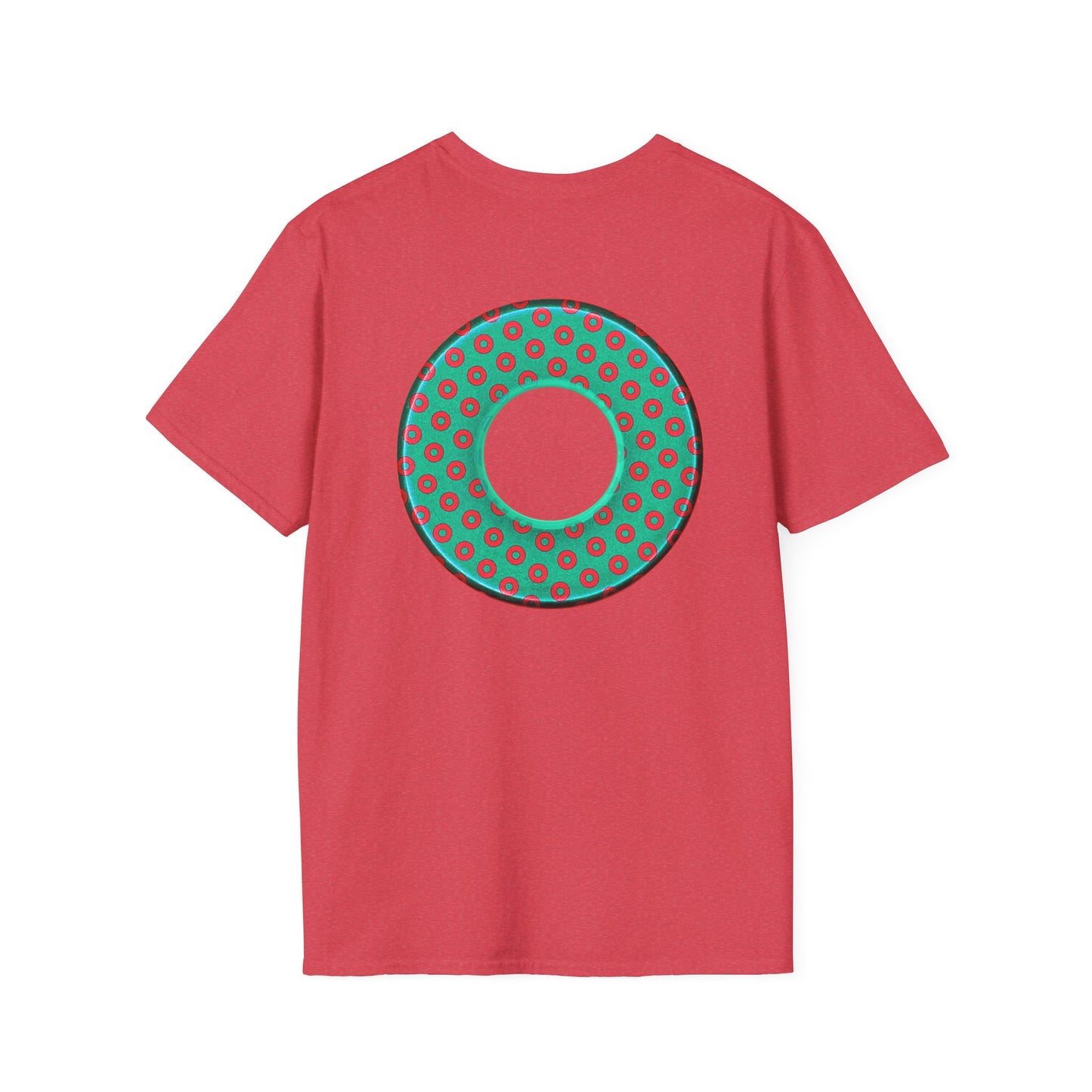 Plain Donuts/Unisex Soft-Style - "Plain Electric Paradoxical Donuts" - light green/red donuts