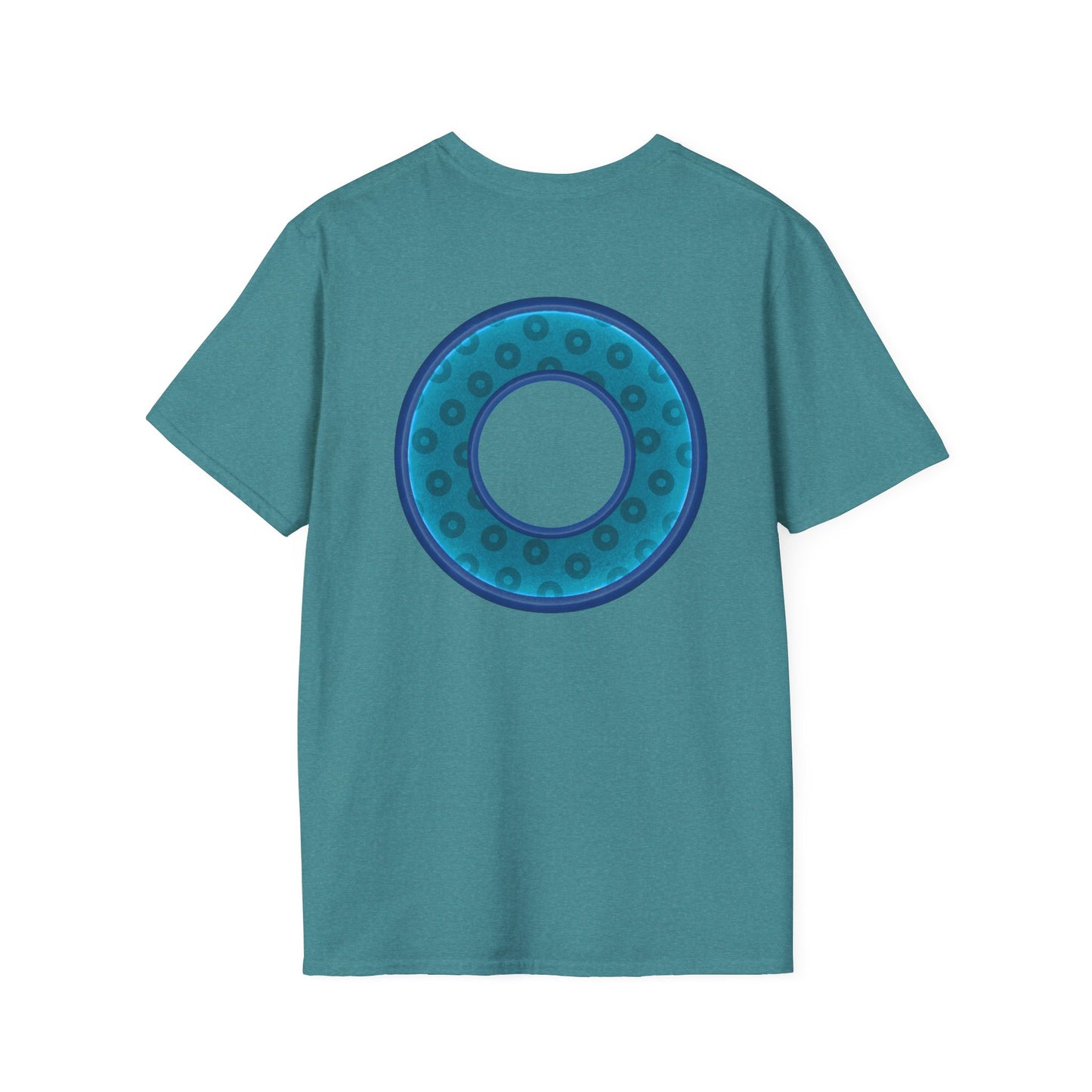 Plain Donuts/Unisex Soft-Style - "Plain Wide Mouthed Paradoxical Donuts" - aquamarine/dark blue donuts