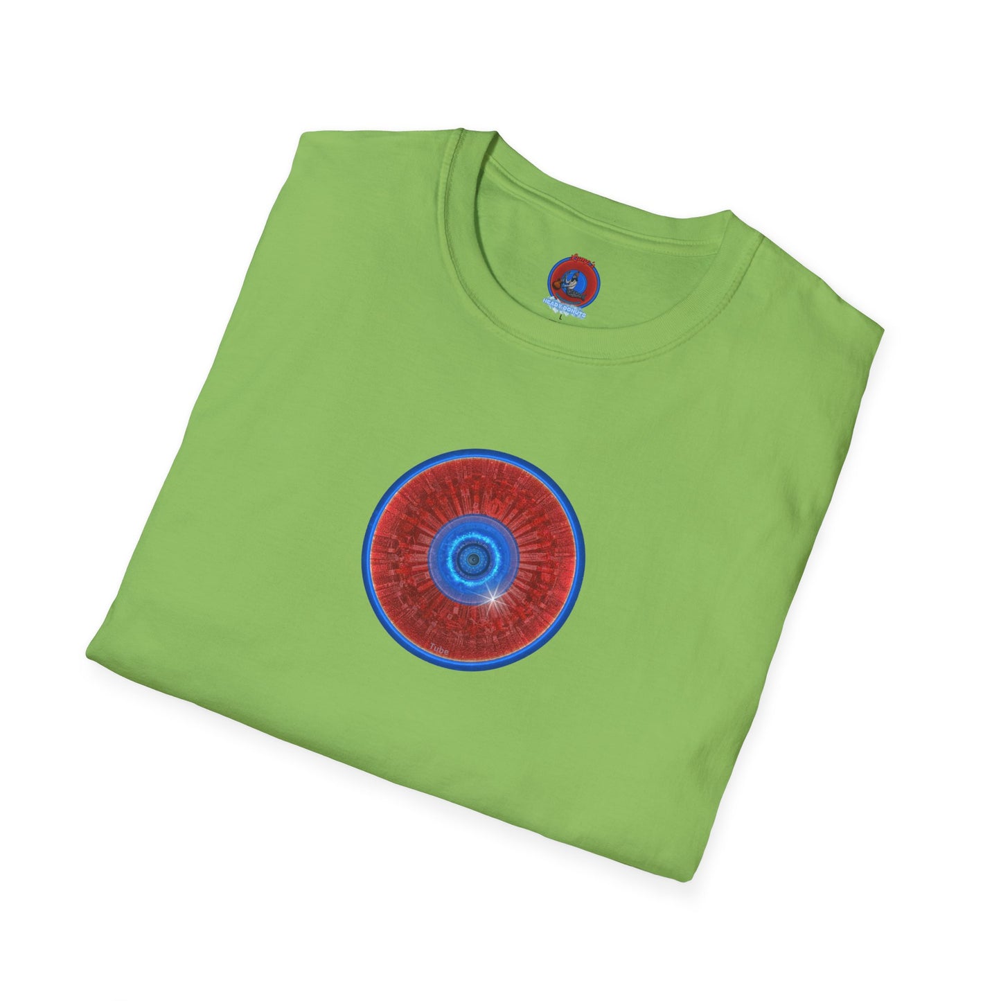Classic Donut Tee - Unisex Soft-Style - "Graphic Translation Tee Shirt" - vivid red/blue tube donut - variant 1