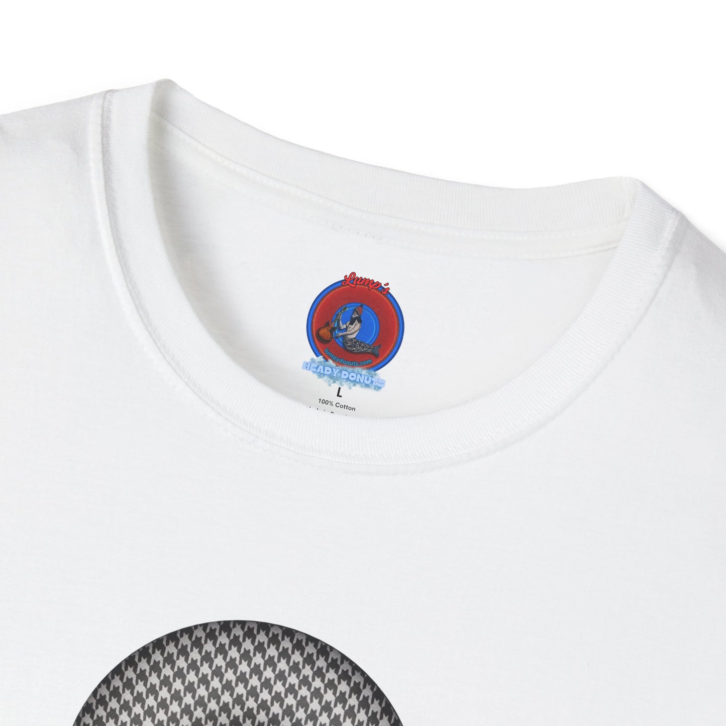 Classic Donut Tee - Unisex Soft-Style - "Ricky's Donut" - houndstooth donut