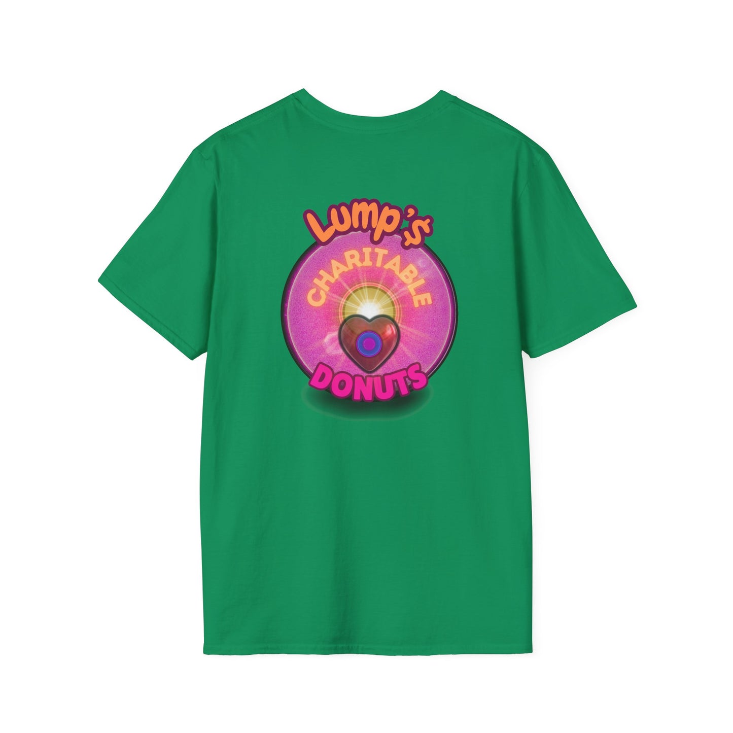 Classic Donut Tee - Unisex Soft-Style - "Lump's Official Charitable Donut" - series 1.0  - magenta donut [*100 to general charity fund]