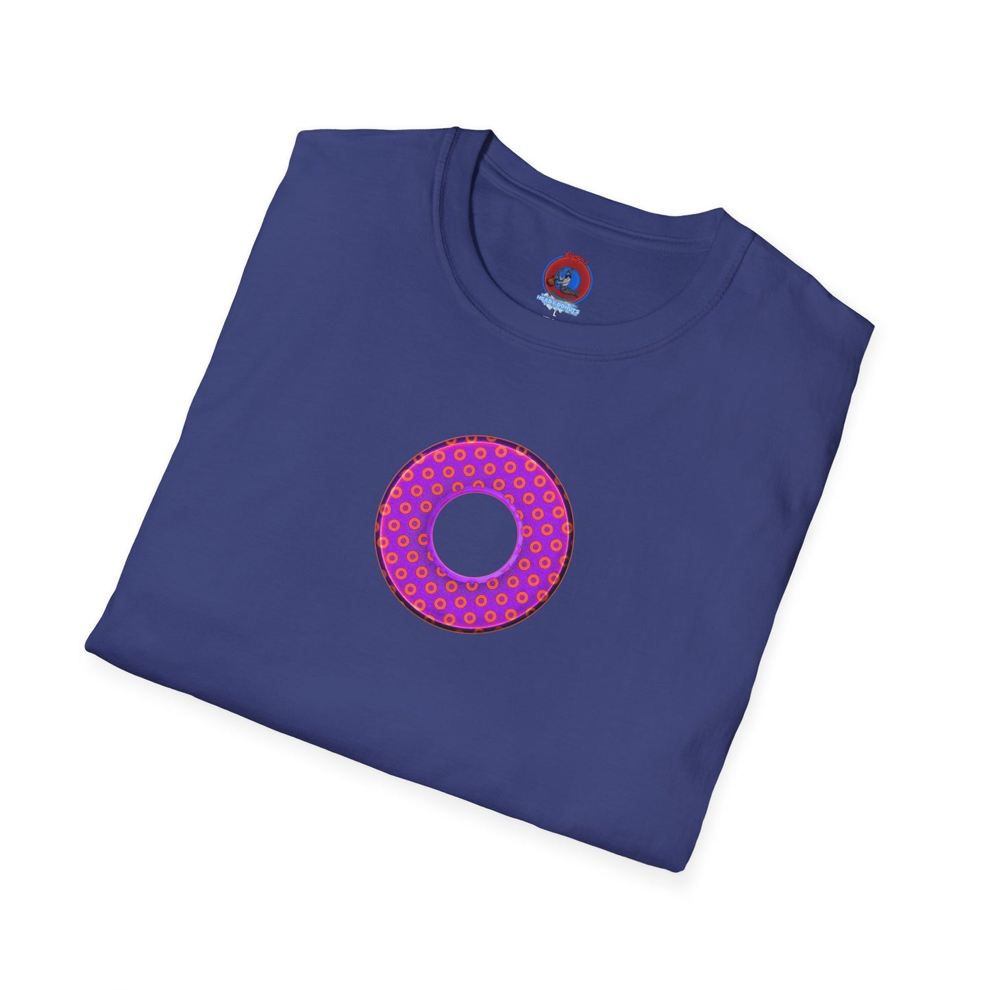 Plain Donuts/Unisex Soft-Style - "Plain Electric Paradoxical Donuts" - bright purple/red donuts