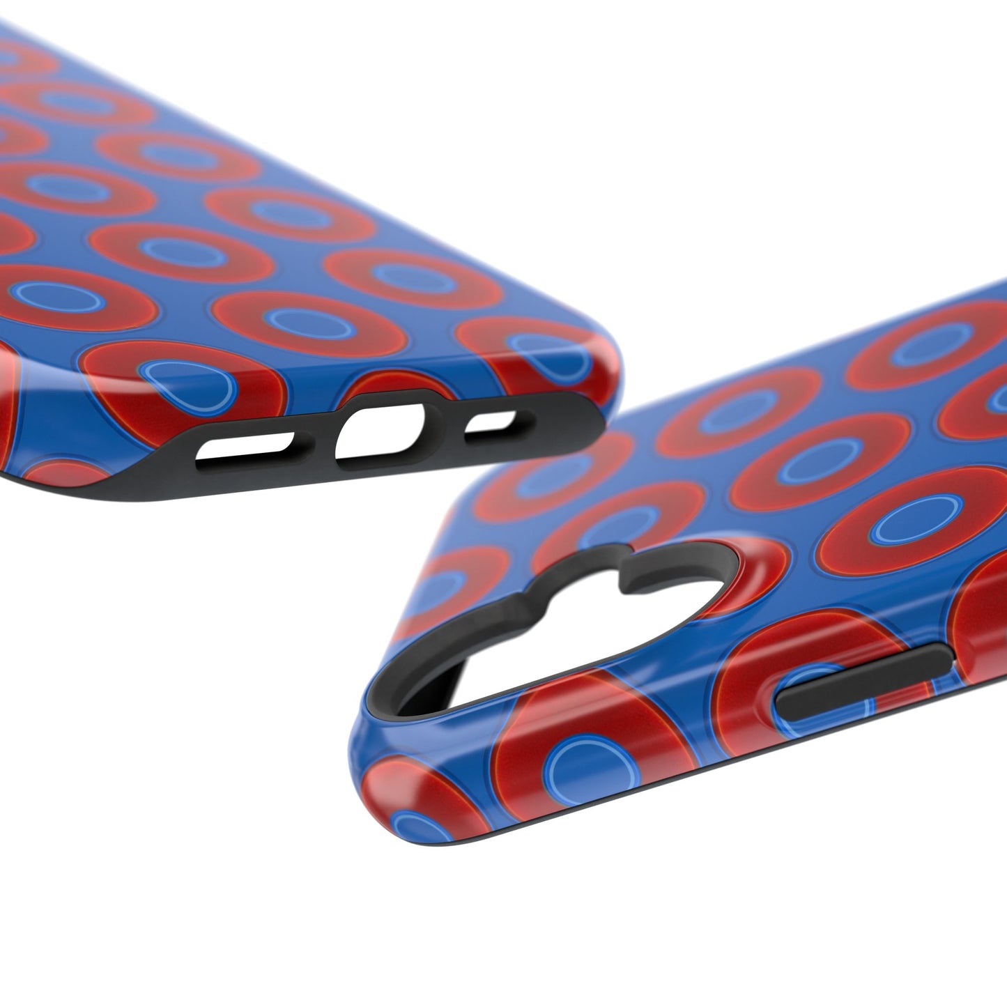 Magnetic Tough Donut Case - red vivid donut print w/dark royal blue background