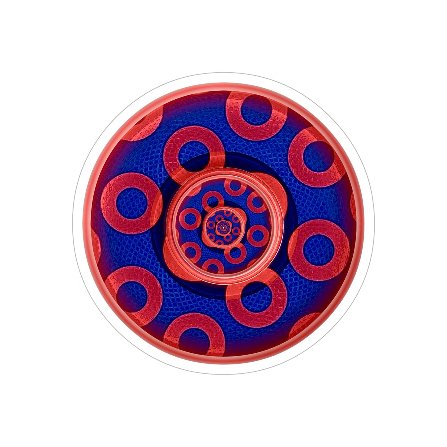 Donut Bumper/Outdoor Sticker - "Kaleidoscope Donut" - variant 2 - vortex - [Die-Cut] 6"x 6"