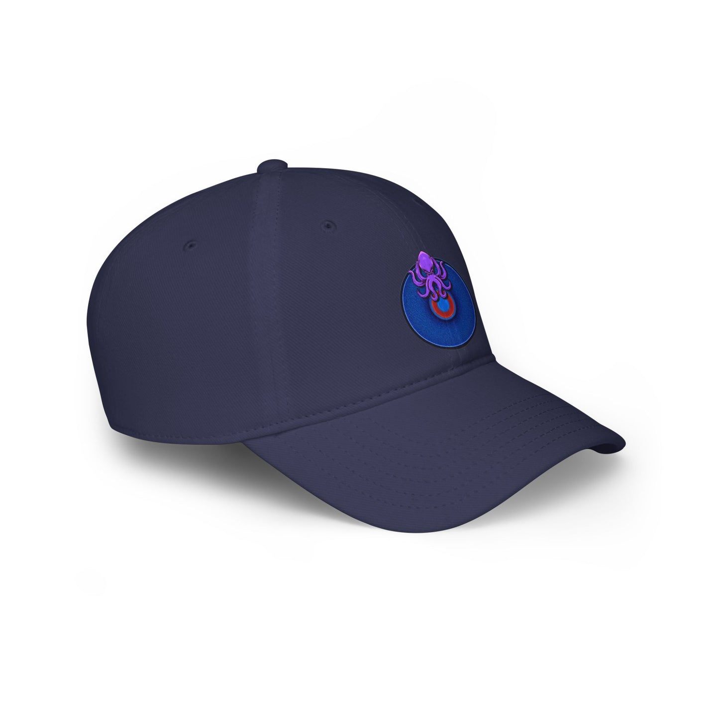 Lumpy Donut Baseball Cap - "Roger Moore's Donut" - variant 3 - vivid blue/red donut w/