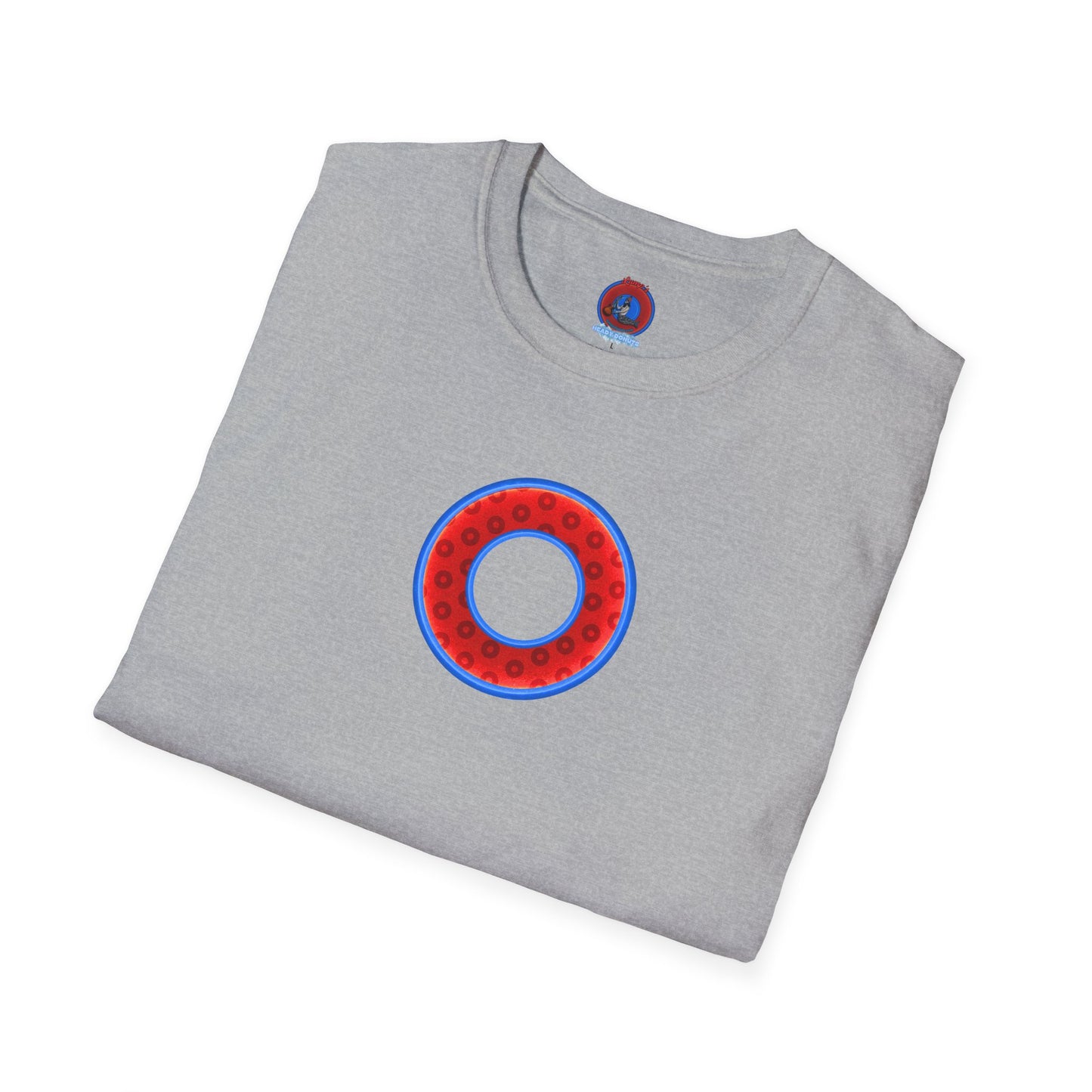 Plain Donuts/Unisex Soft-Style - "Plain Wide Mouthed Paradoxical Donuts" - red/medium royal blue donuts