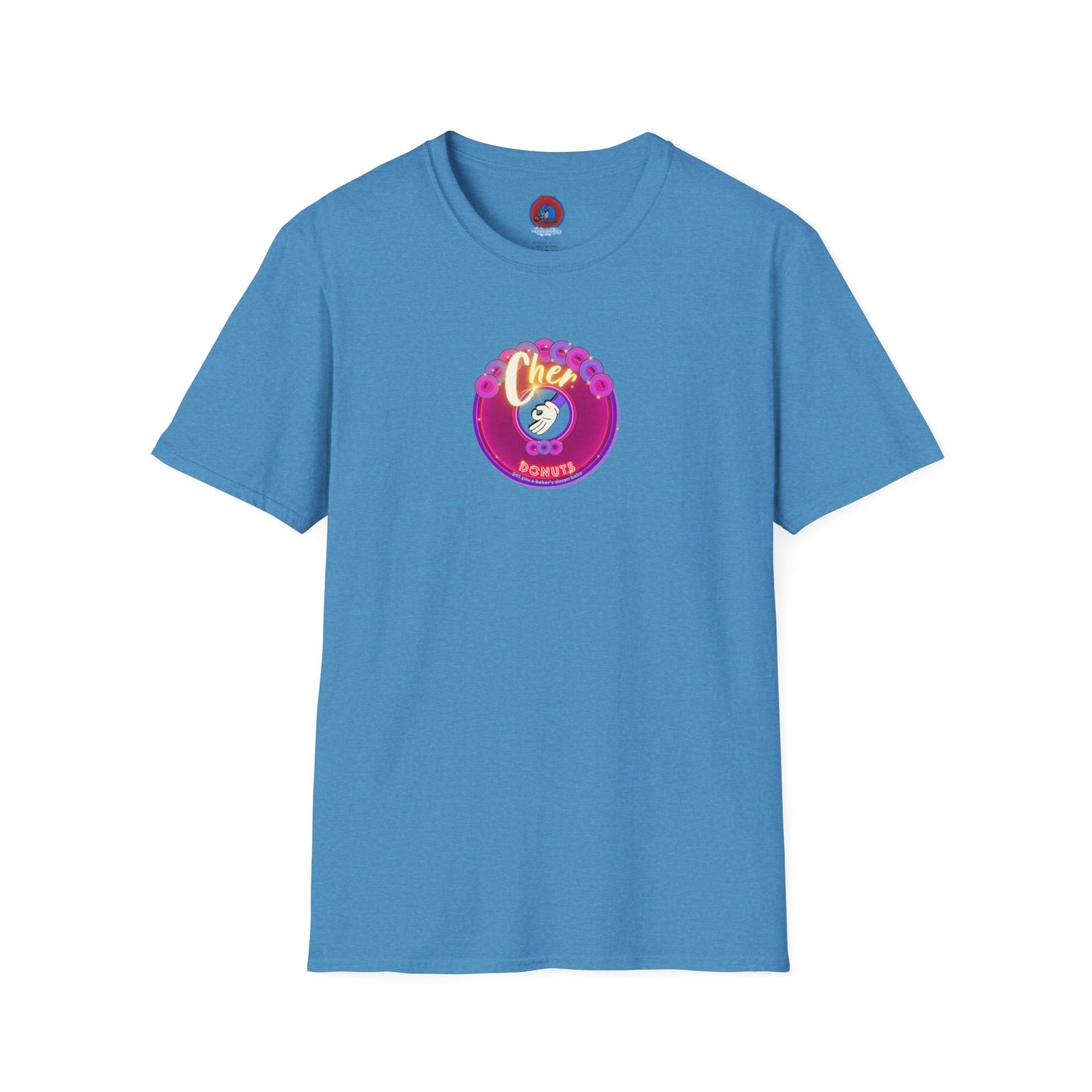 Classic Donut Tee - Unisex Soft-Style - "Chering is Caring Donut' - vivid magenta/purple donut
