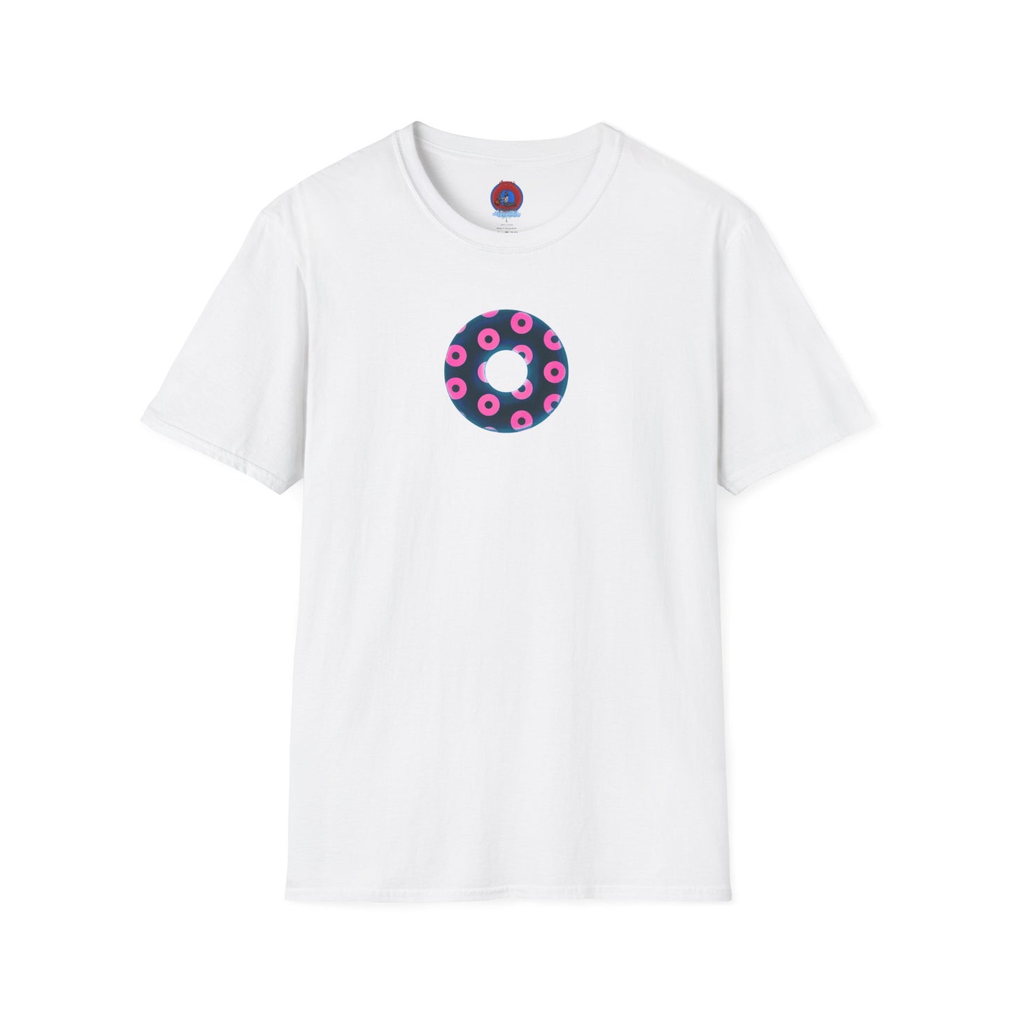 Copy of Plain Donuts/Unisex Soft-Style - "Plain Blimpy Paradoxical Donuts" - dark steel blue/vivid magenta donuts