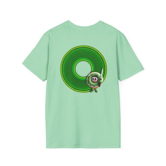 Classic Donut Tee - Unisex Soft-Style - "My Friend the Donut " - series 1.0  - variant 4 - green donut
