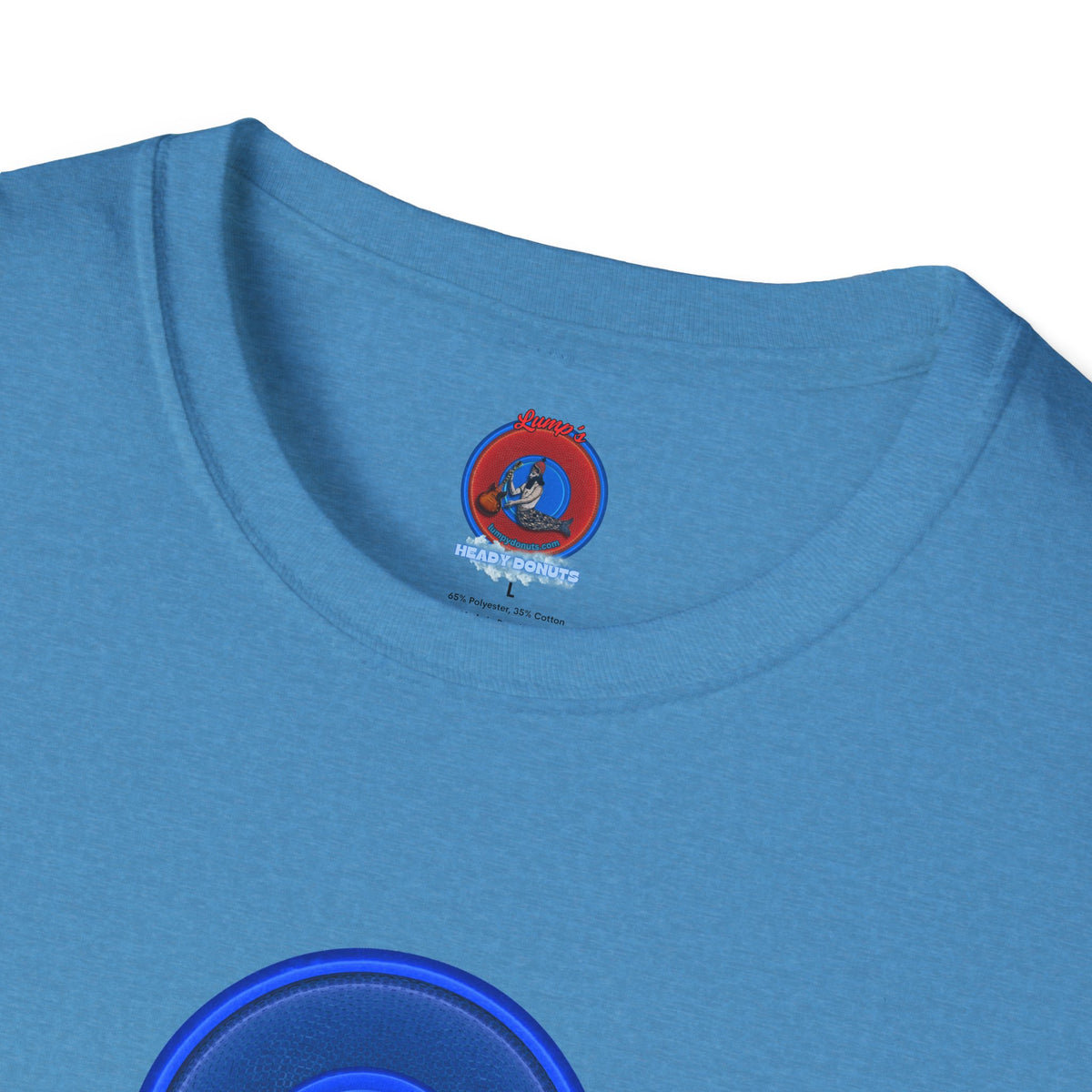 Classic Donut Tee - Unisex Soft-Style - "Cats: The Donut" - rustic blue/blue donut - variant 2