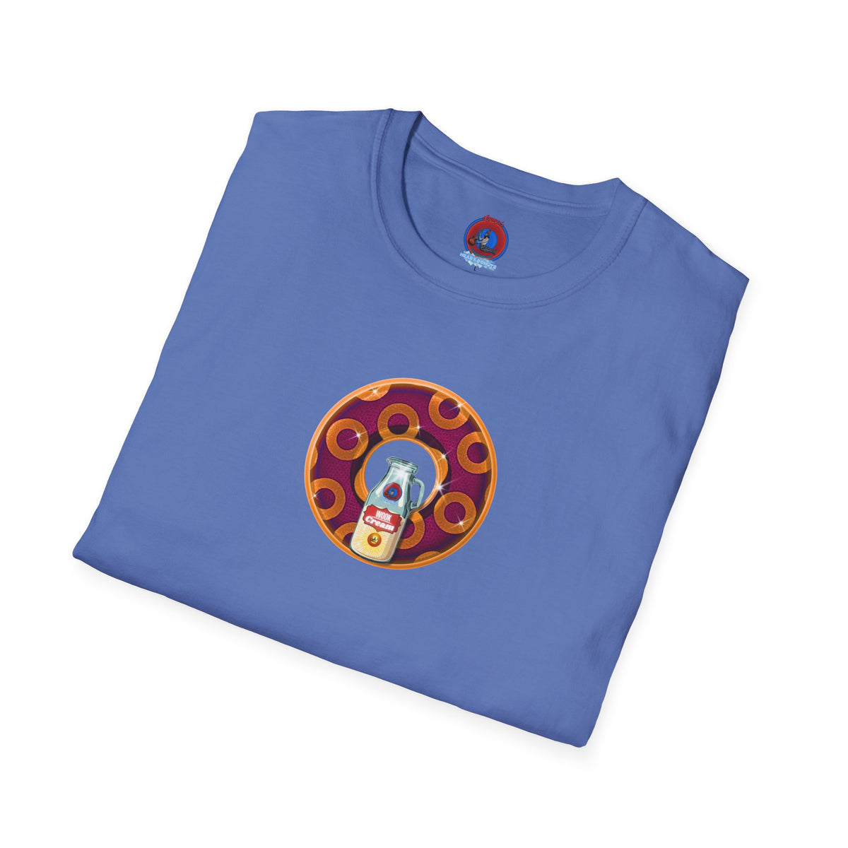 Classic Donut Tee - Unisex Soft-Style - "Princely Wooked Cream - YEMSG Donut " - burgundy/orange rustic paradox donut - variant 1