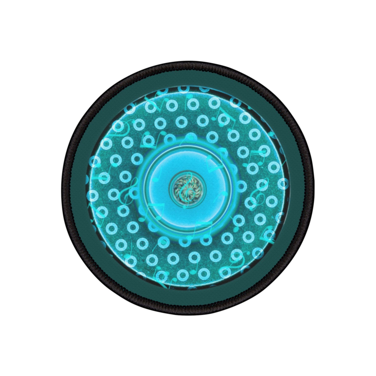 Iron-On Donut Patch - "Donuts of the Ocean" - teal paradoxical donut