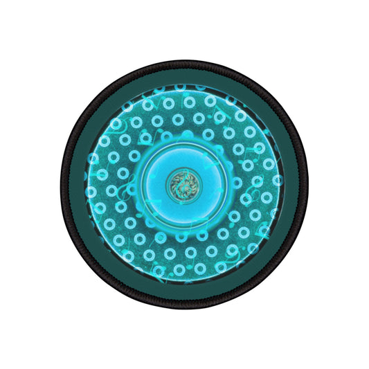 Iron-On Donut Patch - "Donuts of the Ocean" - teal paradoxical donut