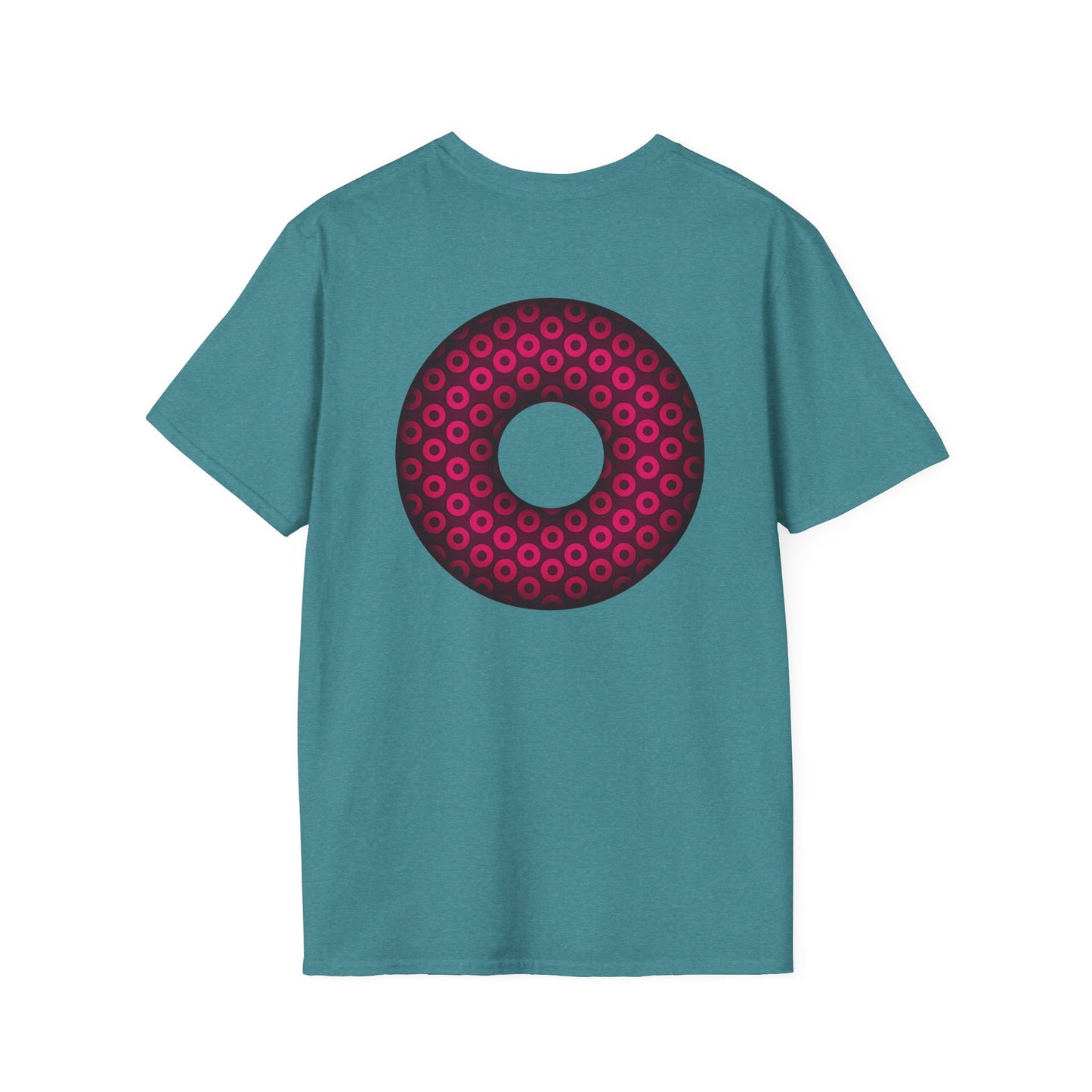 Plain Donuts/Unisex Soft-Style - "Plain Paradoxical Grided Donuts" - pink/burgundy donuts