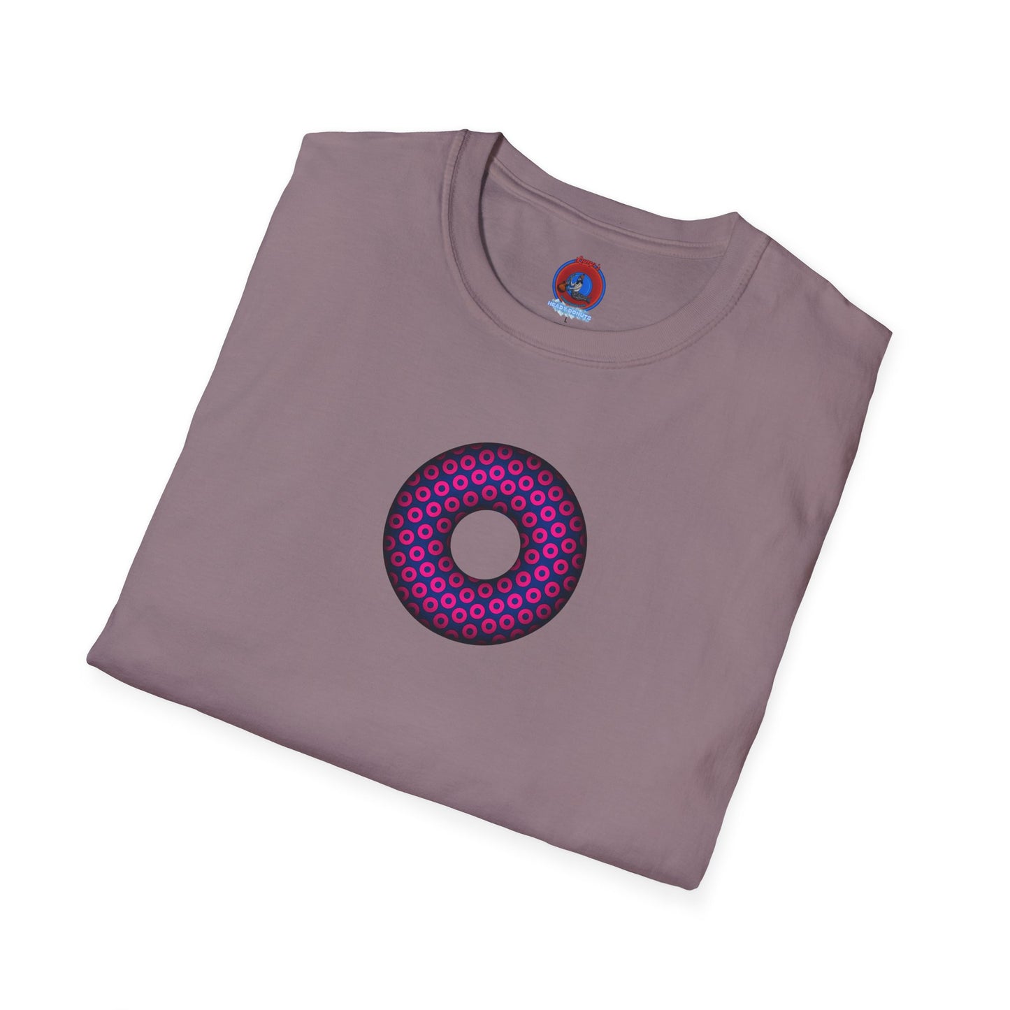 Plain Donuts/Unisex Soft-Style - "Plain Paradoxical Grided Donuts" - light magenta/dark blue donuts
