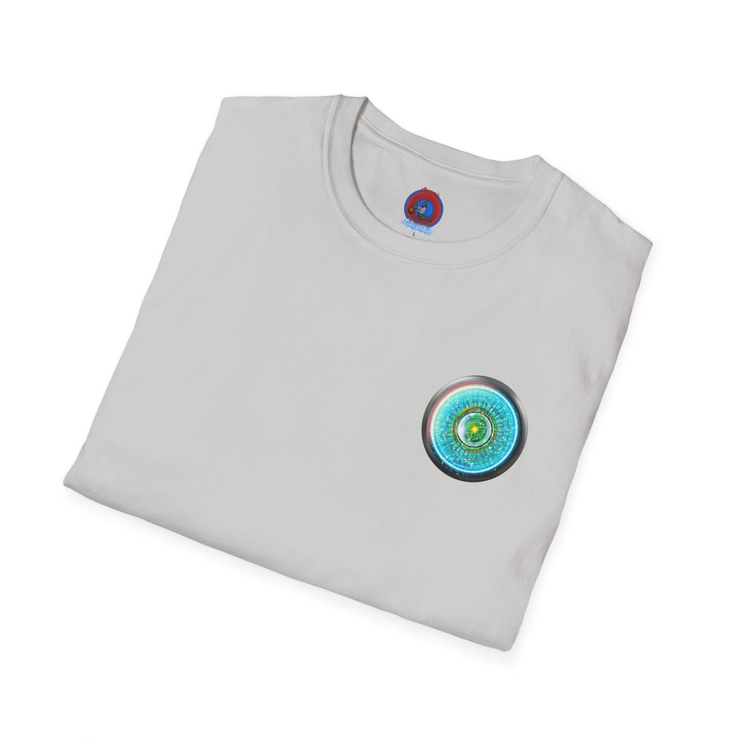 Classic Donut Tee - Unisex Soft-Style - "Donut of Life Tee" - vivid turquoise tube donut - variant 3