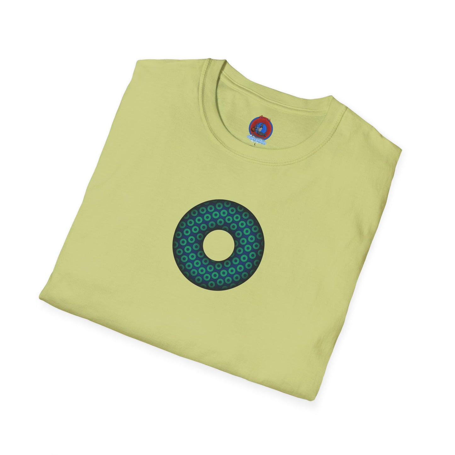 Plain Donuts/Unisex Soft-Style - "Plain Paradoxical Grided Donuts" - dark blue/teal donuts