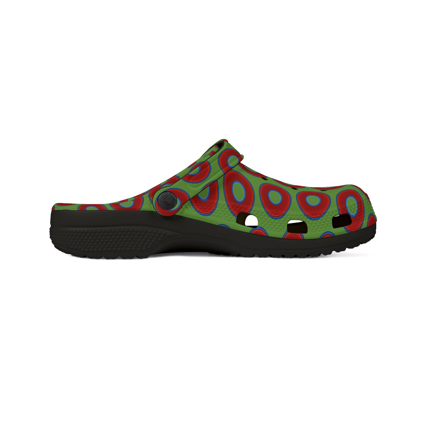 Spatchcocks - donut slip-on shoes - vivid red donuts w/light green background [unisex]