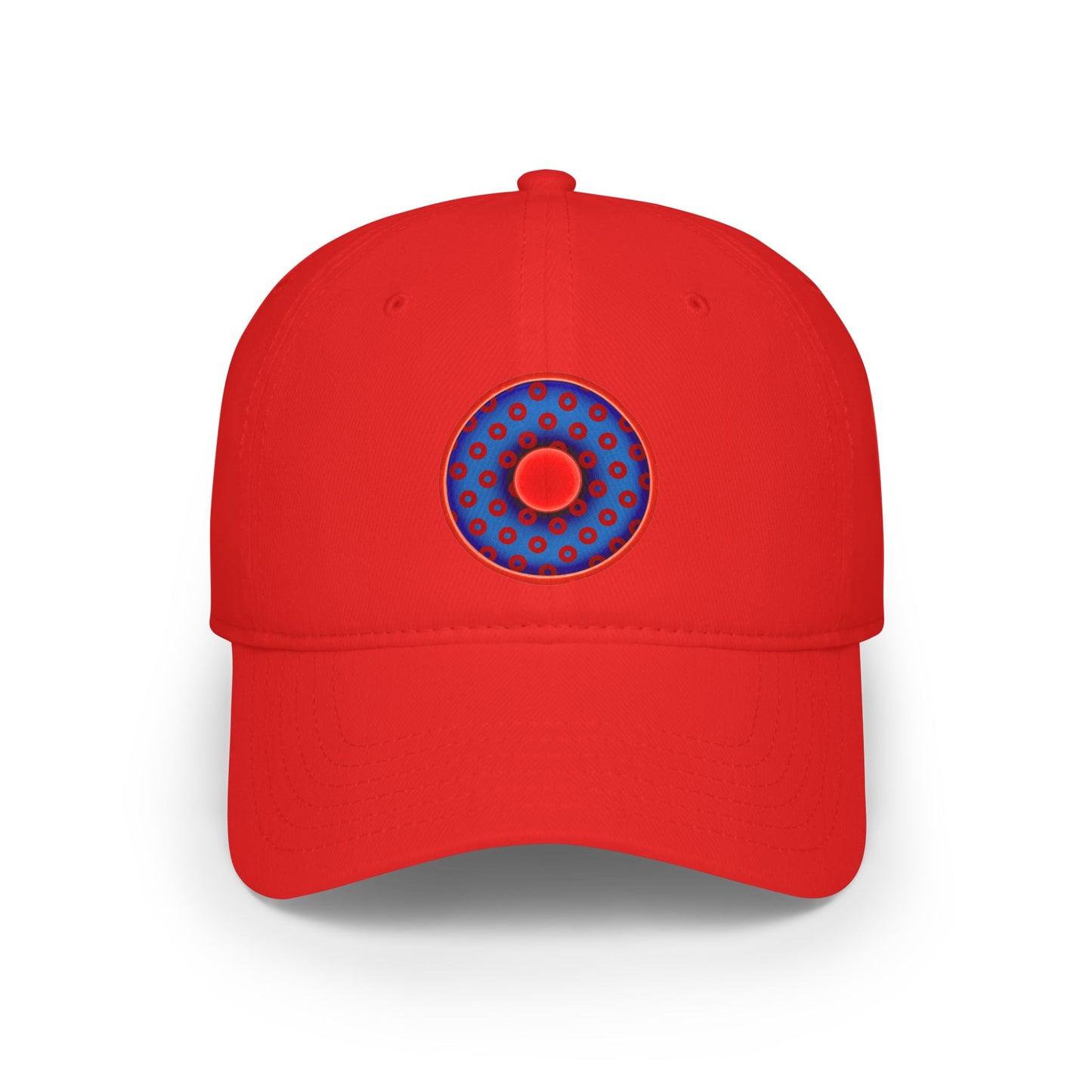 Lumpy Donut Baseball Cap - "Plain [Mary] Jane" - traditional blue/red paradoxical donut w/