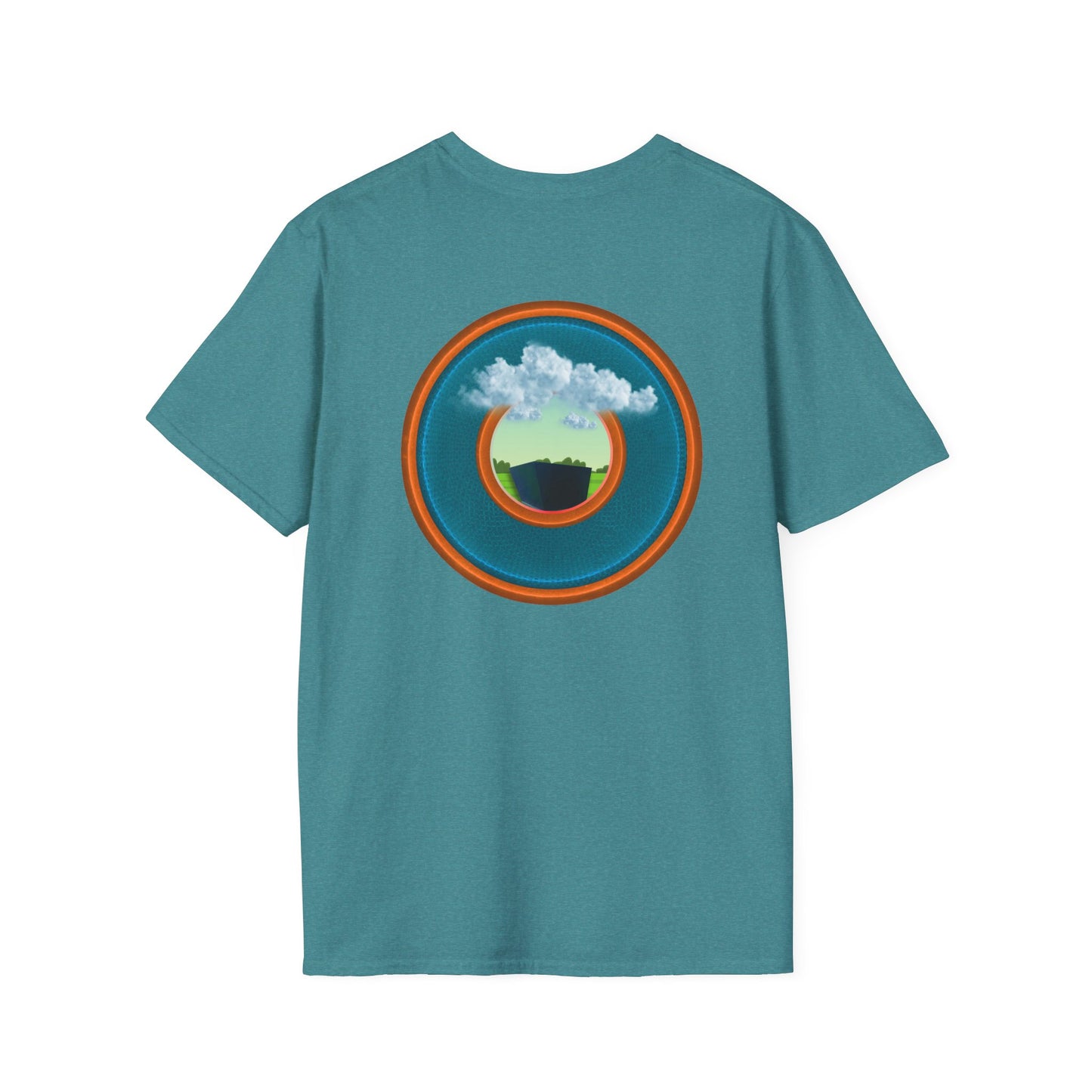 Classic Donut Tee - Unisex Soft-Style - "Got Rhombus?" - series 1.0  - variant 3 - aquamarine/orange donut