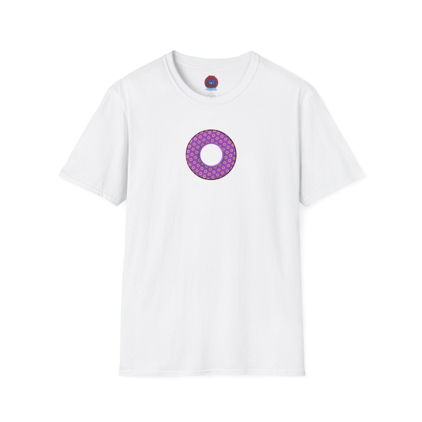 Plain Donuts/Unisex Soft-Style - "Plain Electric Paradoxical Donuts" - light purple/coral donuts
