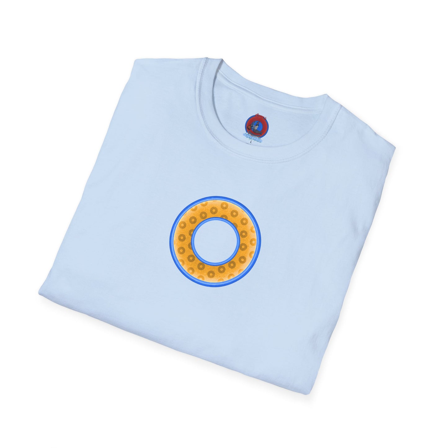 Plain Donuts/Unisex Soft-Style - "Plain Wide Mouthed Paradoxical Donuts" - yellow/light blue donuts