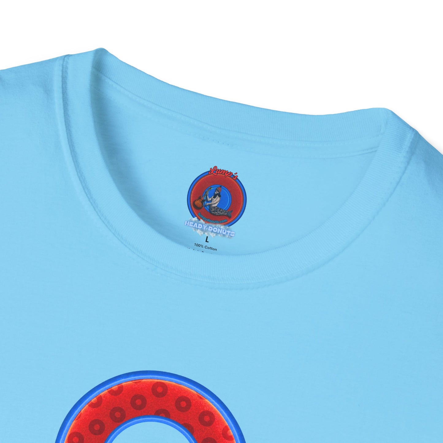 Plain Donuts/Unisex Soft-Style - "Plain Wide Mouthed Paradoxical Donuts" - red/medium royal blue donuts