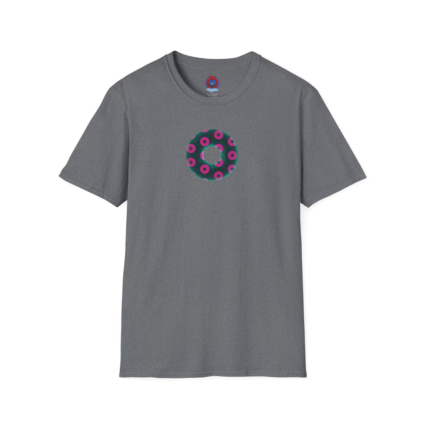 Plain Donuts/Unisex Soft-Style - "Plain Blimpy Paradoxical Donuts" - dark green/magenta donuts