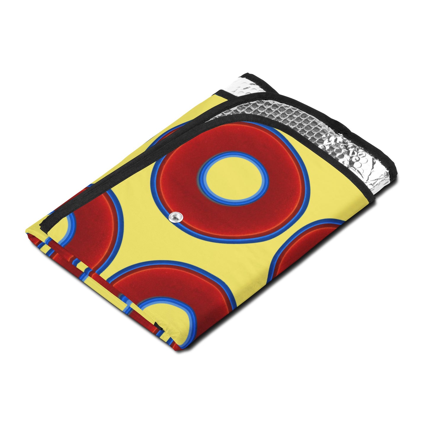 Automotive Donut Sun Shade - red vivid donuts w/yellow background
