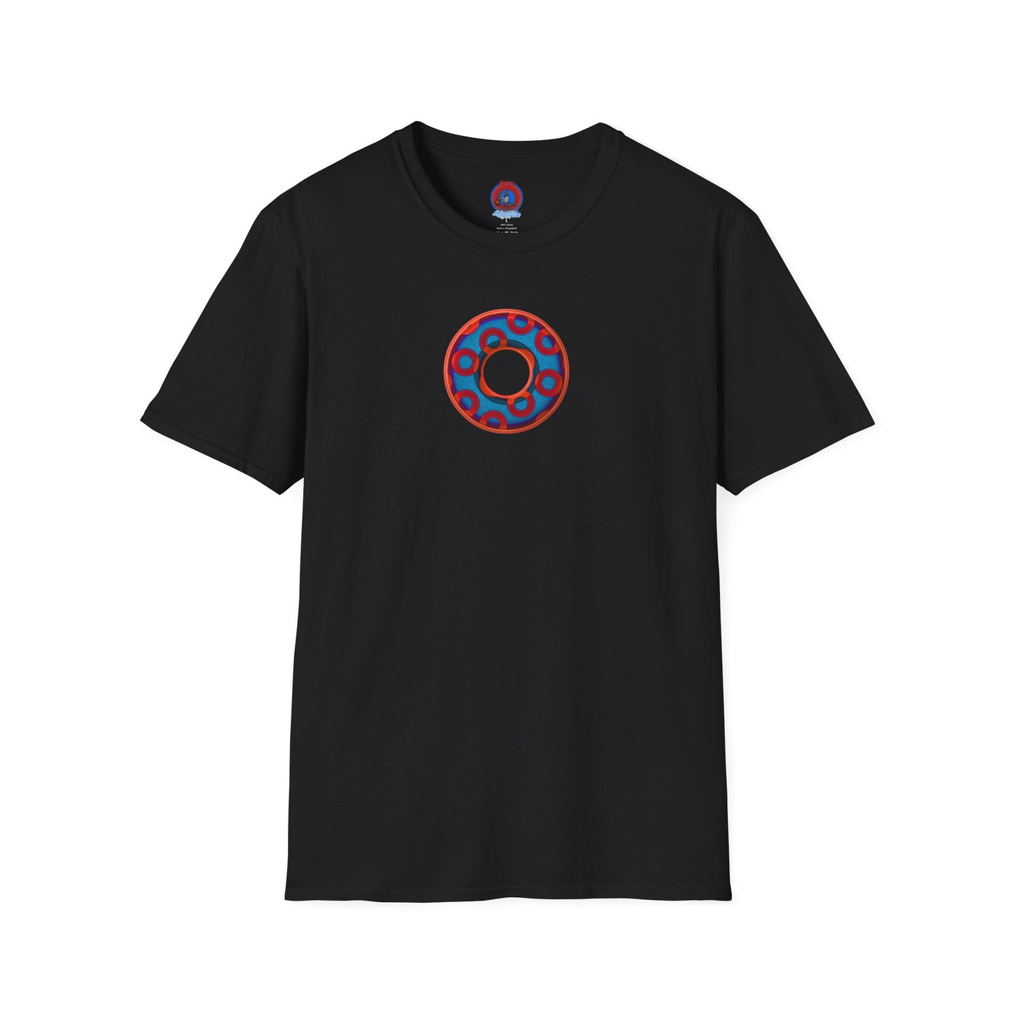 Plain Donuts/Unisex Soft-Style - "Plain Rustic Paradoxical Donuts" - red/light royal blue donuts