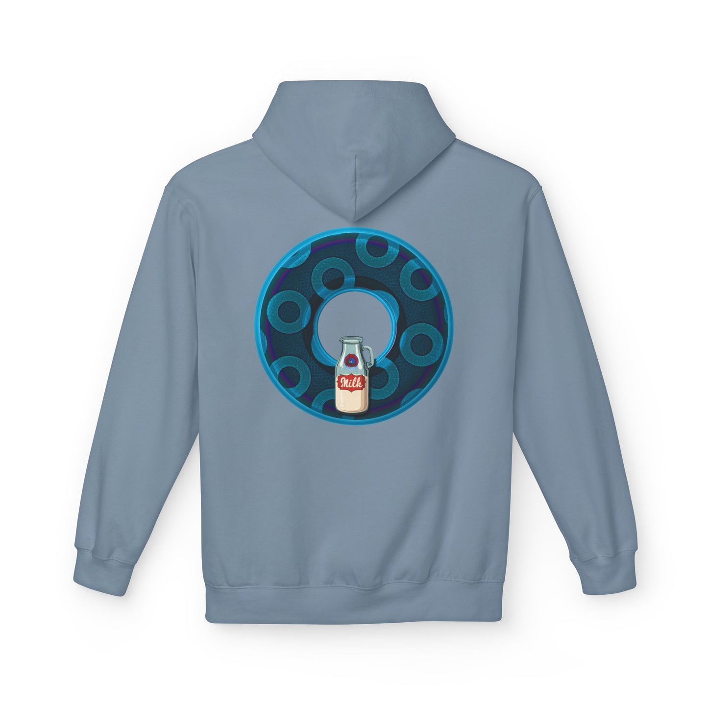 Fleece Harry Hoodies [Midweight Soft-style] - "Wooked Cream Dairy - YEMSG Donut" - blue/blue rustic paradox donut - variant 7