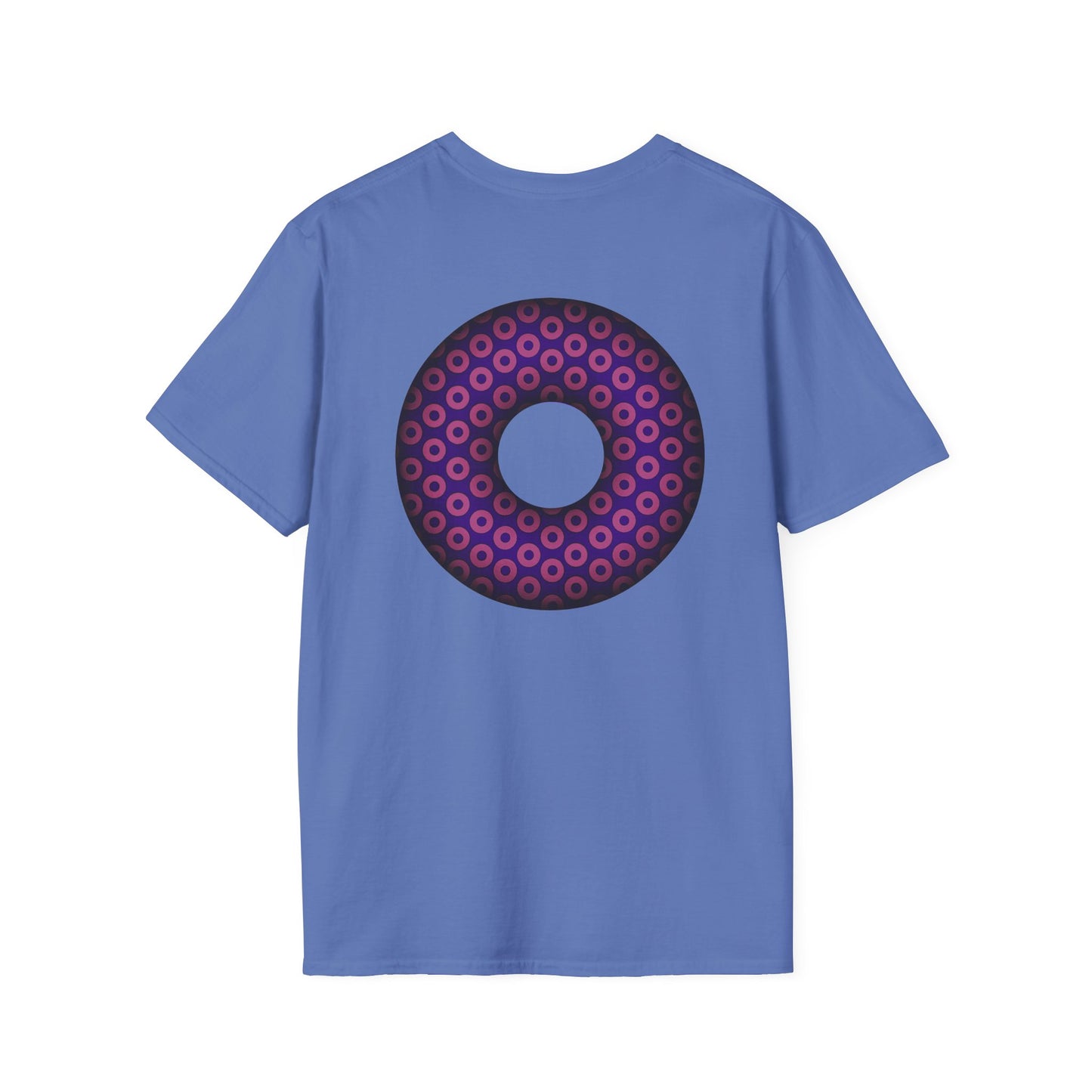 Plain Donuts/Unisex Soft-Style - "Plain Paradoxical Grided Donuts" - magenta/purple donuts