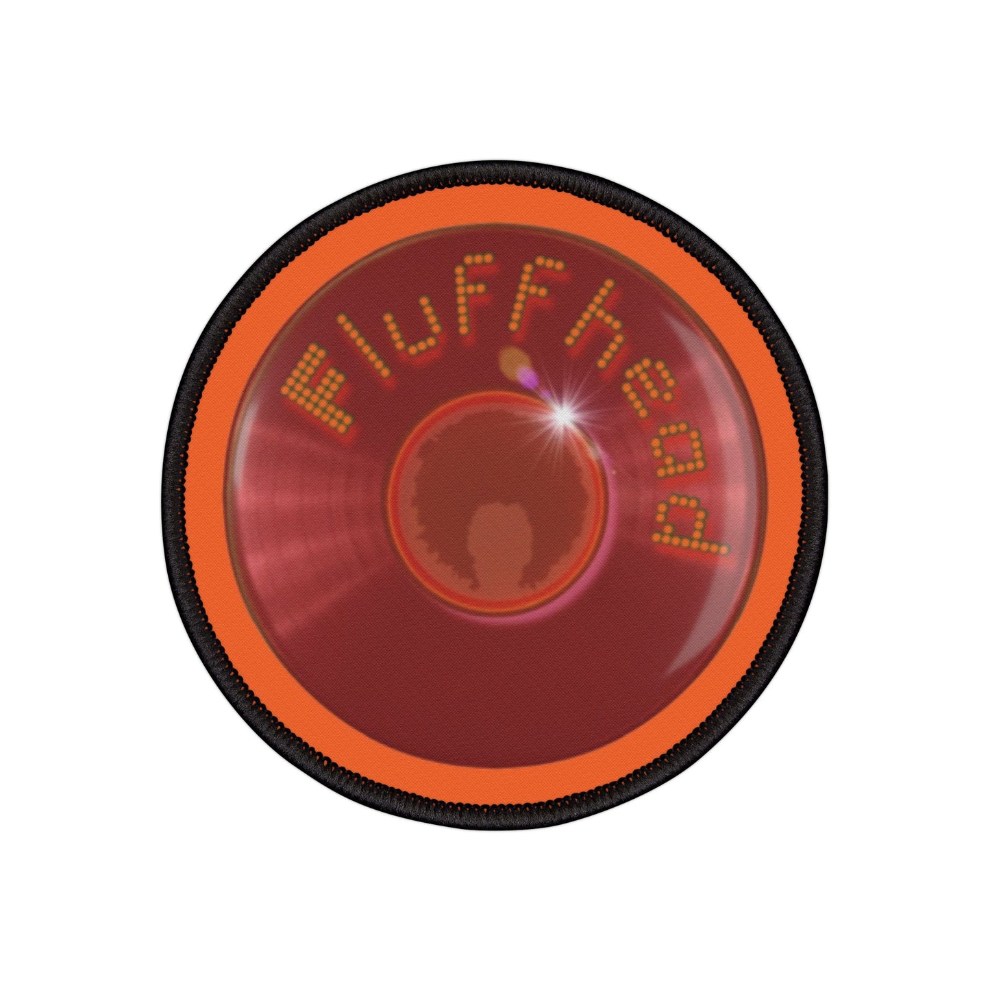 Iron-On Donut Patch - "The Fluffernutter Donut" - series 1.0 - red record donut