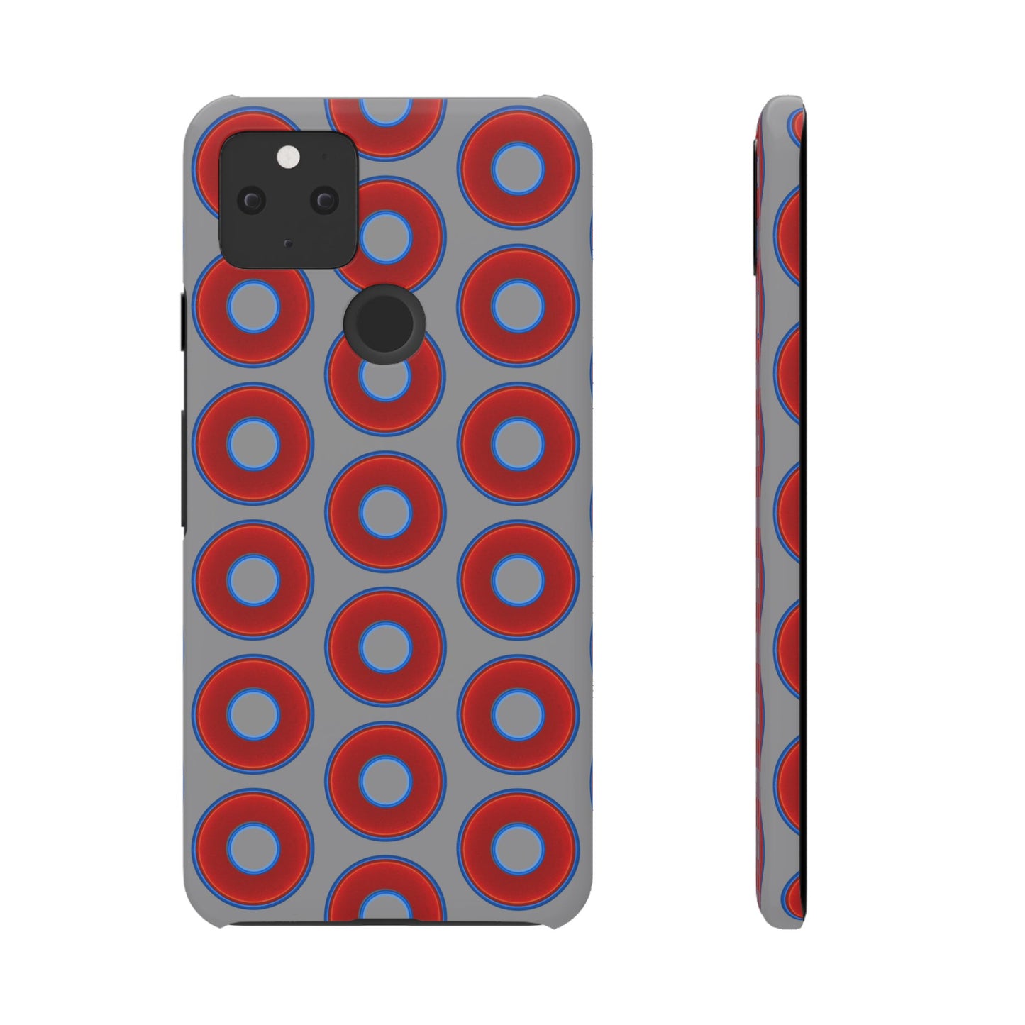 Donut Snap Case - red vivid donut print w/gray background