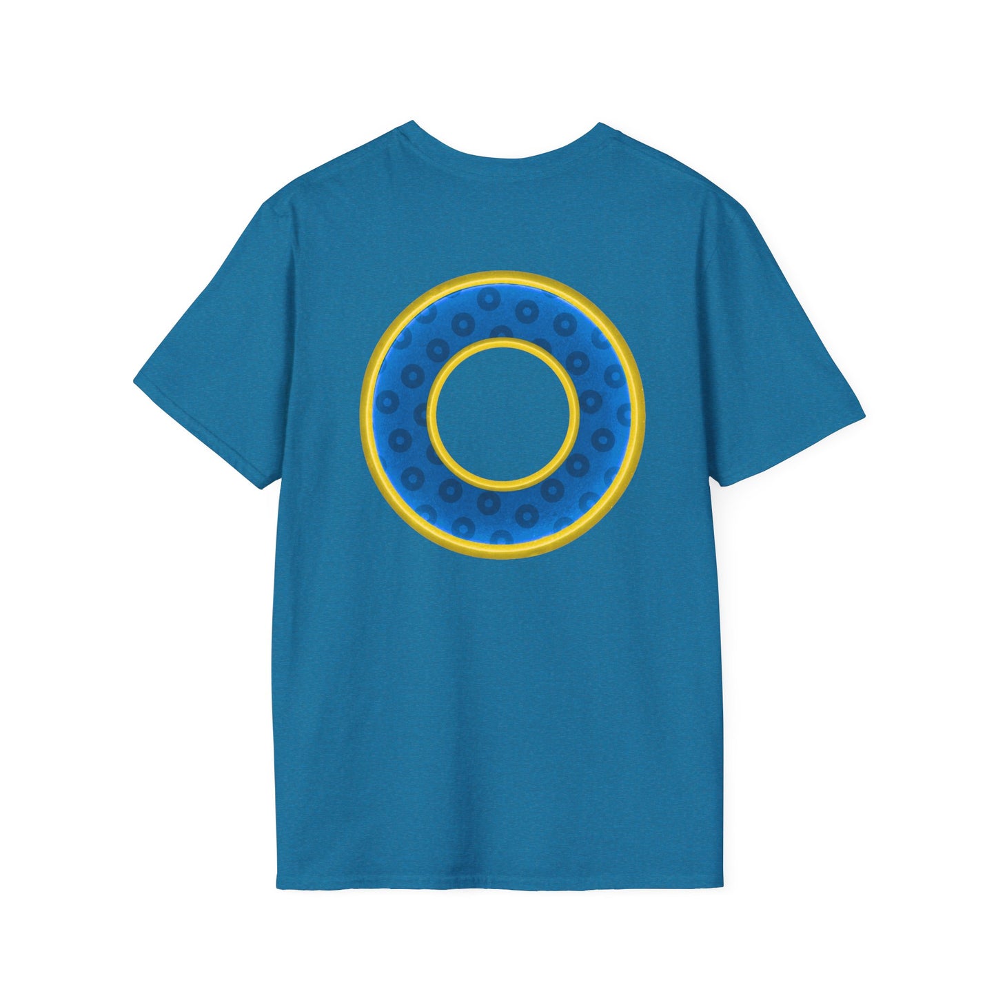 Plain Donuts/Unisex Soft-Style - "Plain Wide Mouthed Paradoxical Donuts" - blue/yellow donuts
