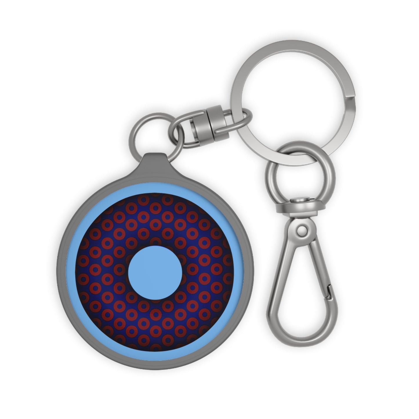 Lumpy Donut Keychain - "Traditional Paradox Donut" - series 1.0 - variant 1 - plain red/blue paradoxical donut