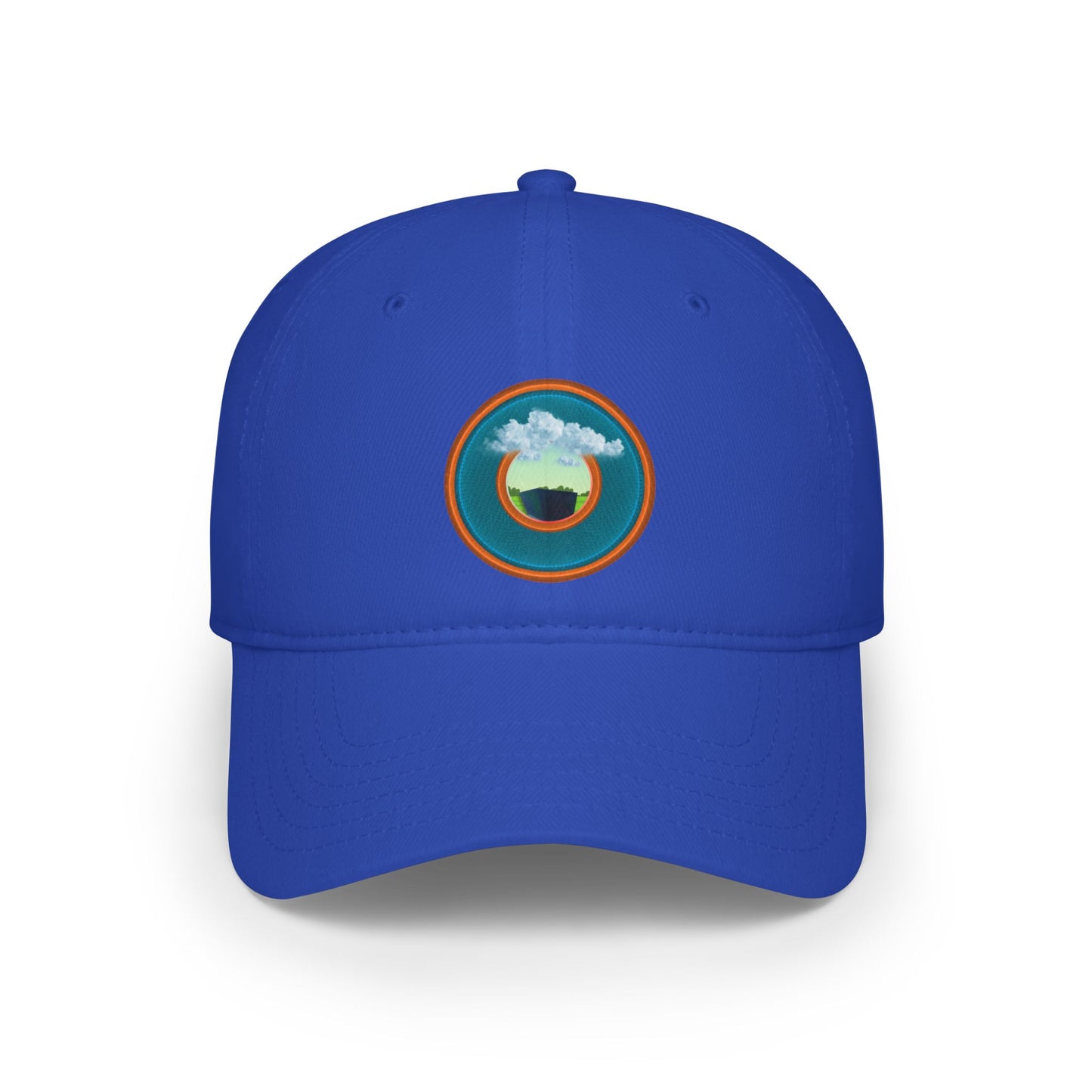 Lumpy Donut Baseball Cap - "Got Rhombus?" - variant 3 - blue donut w/