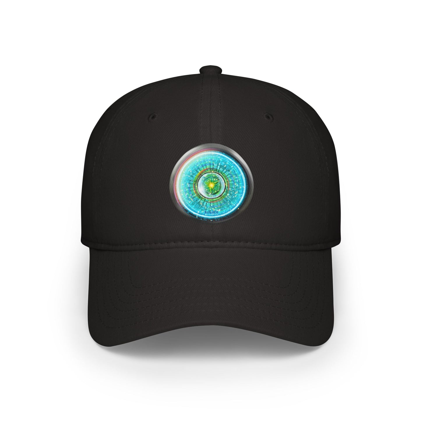 Lumpy Donut Baseball Cap - "Donut of Life Patch" - vivid turquoise tube donut w/ - variant 3