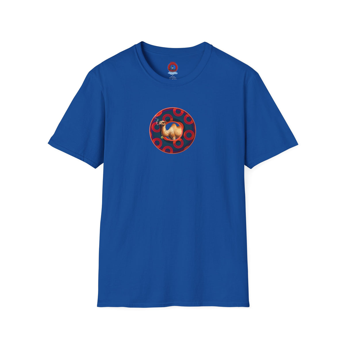 Classic Donut Tee - Unisex Soft-Style - "Joe Camel's Super Cool Donut" - rustic paradox donut - dark navy/red donuts