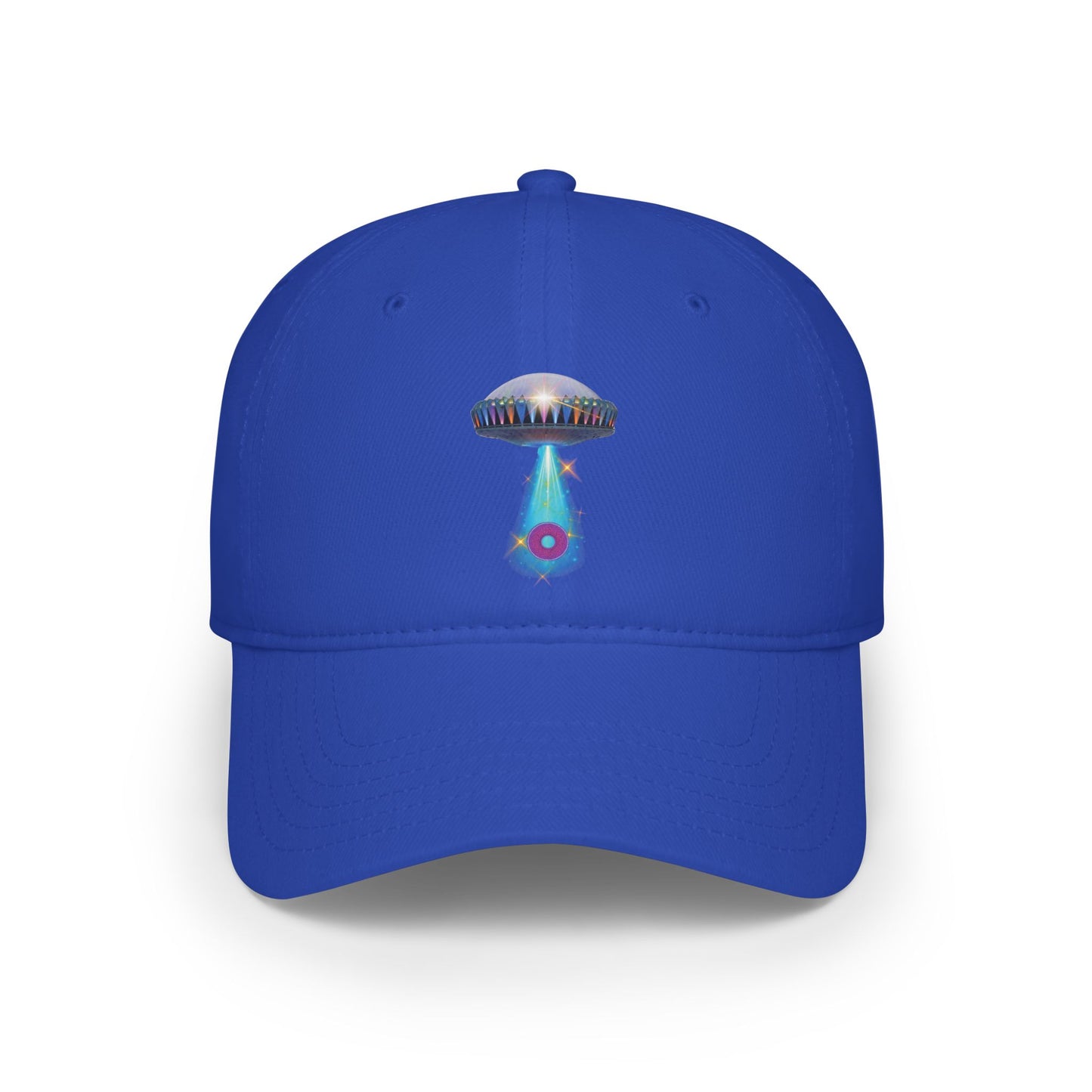 Lumpy Donut Baseball Cap - "Mothership Donut Cap" -  variant 2 - donut w/tractor beam