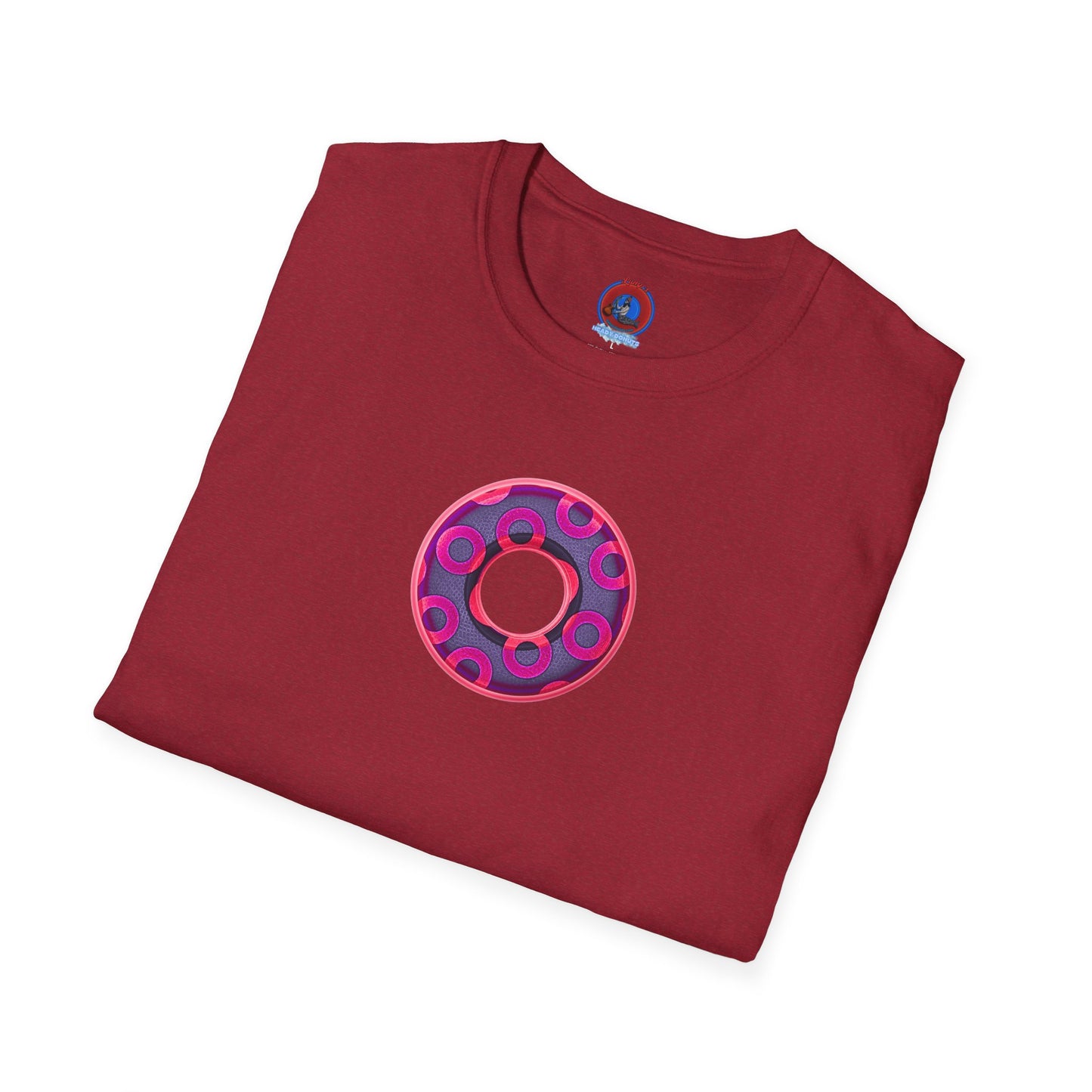 Plain Donuts/Unisex Soft-Style - "Plain Rustic Paradoxical Donuts" - magenta/dark purple donuts