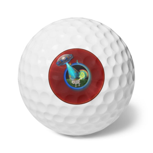 Lumpy Donut Golf Balls - 6-pack - "Scent of Your [Golf] Balls" - red vivid donut