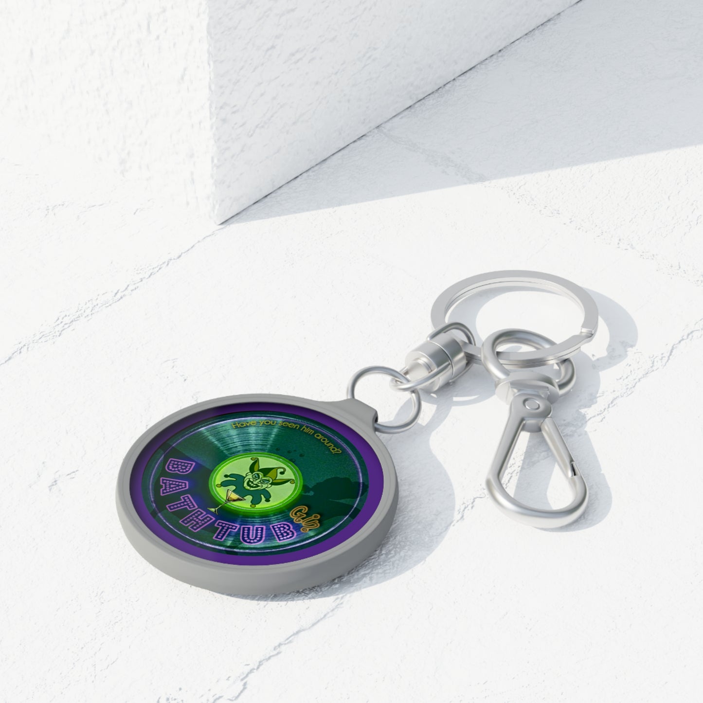Lumpy Donut Keychain - "The Joker's Keychain - Ambassador Edition" - series 1.0 - variant 2 - teal record donut
