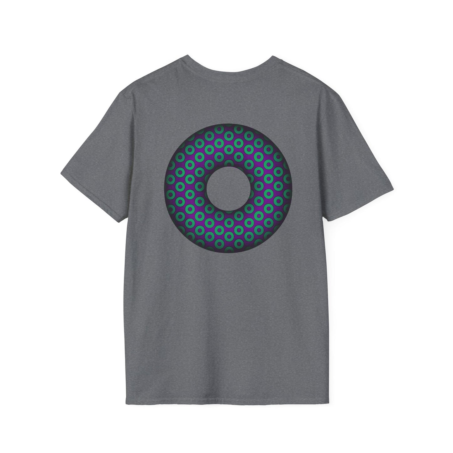 Plain Donuts/Unisex Soft-Style - "Plain Paradoxical Grided Donuts" - green/purple donuts