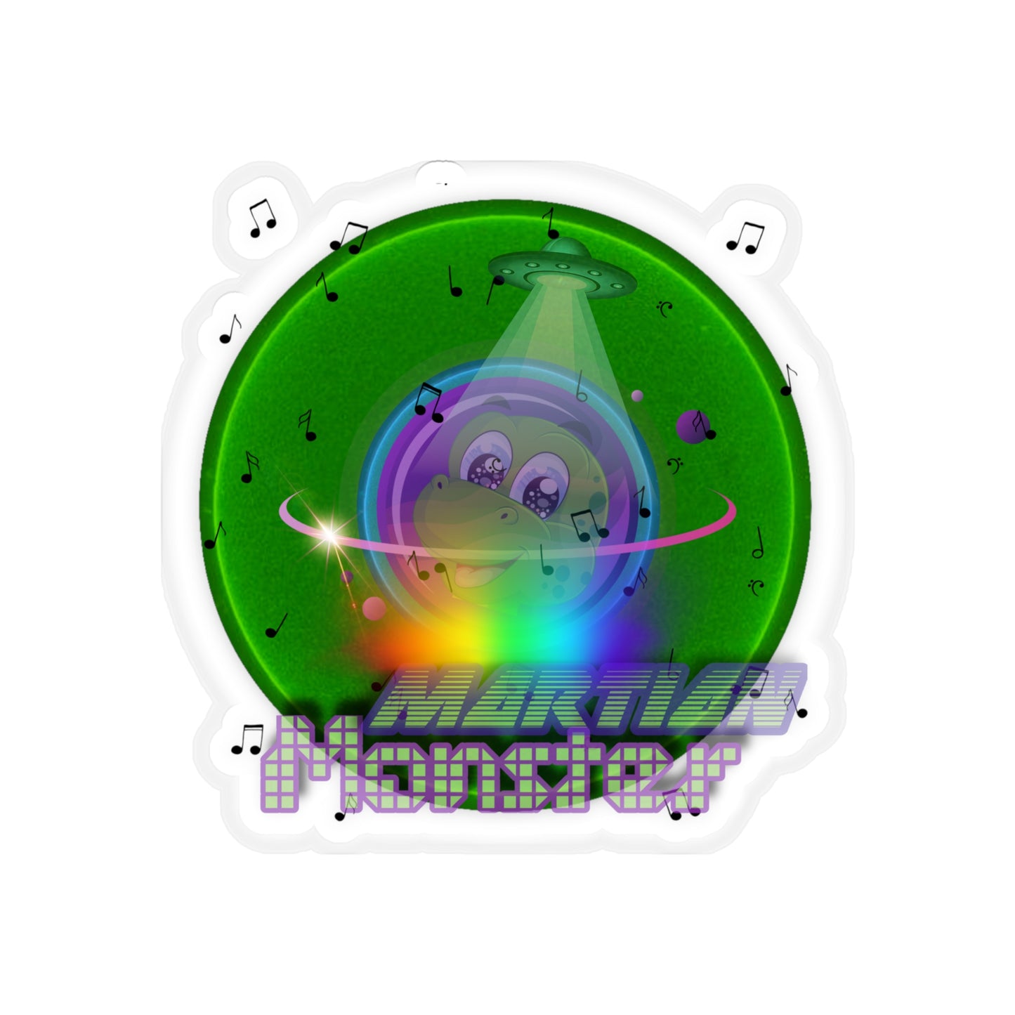 Donut Bumper/Outdoor Sticker - "My Phavorite Martian" - green donut - [Die-Cut] 6"x 6"