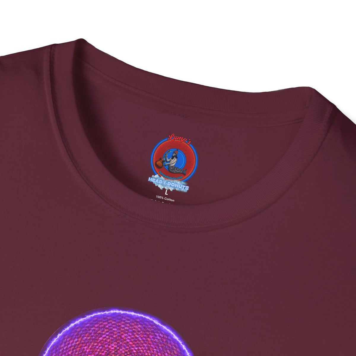 Classic Donut Tee - Unisex Soft-Style - "The Frankenstein Donut - It's Alive! " - series 1.0  - purple-ish donut